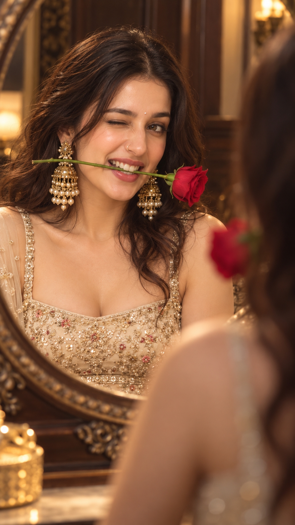 girl posing at mirror – 3