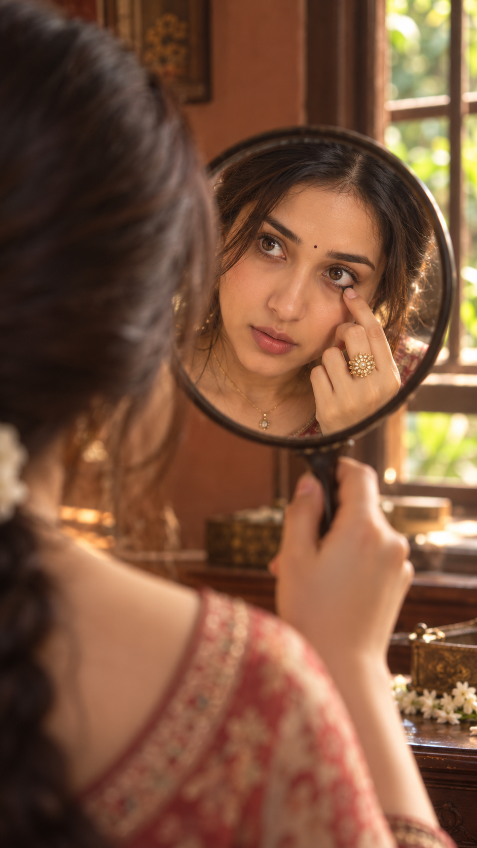 Girl posing at mirror – 4