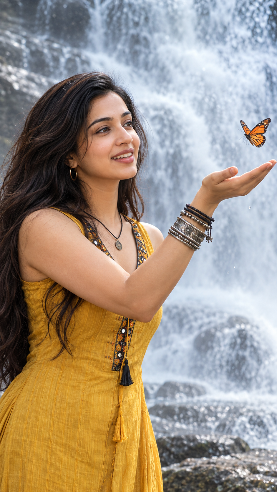Girl pose with butterfly